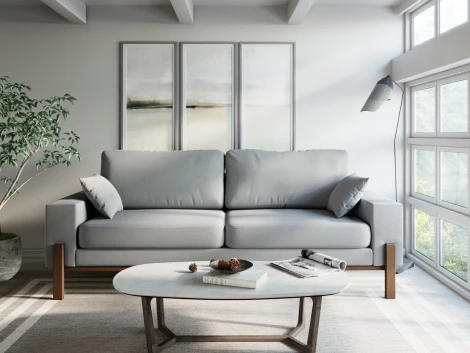 Диван Arsko прямой Хангель велюр серый