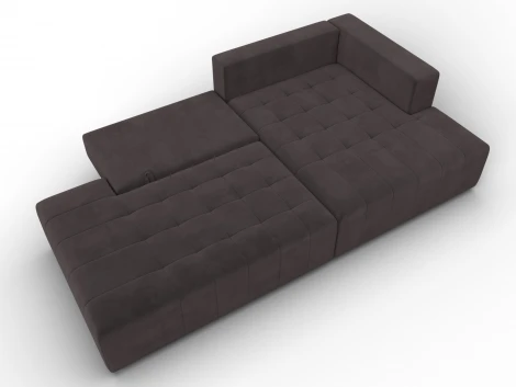 Диван угловой Лига-103 НПБ угол правый (ДСП,Брус,Фанера,Велюр/Коричневый) Лига Диванов 134818