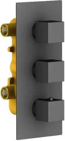 Душевой комплект Timo Tetra-Thermo SX-0199/03SM черный, С ВНУТРЕННЕЙ ЧАСТЬЮ