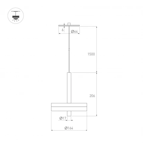 Подвесной светильник SP-MENTA-R165-12W Warm2700 (BK, 130 deg, 230V) (Arlight, IP20, Мрамор) 061697