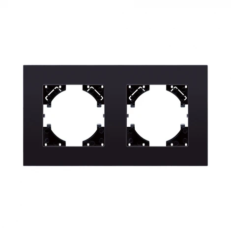 Рамка 2-постовая стекло черный Kollinger Reflex MG RM2BK