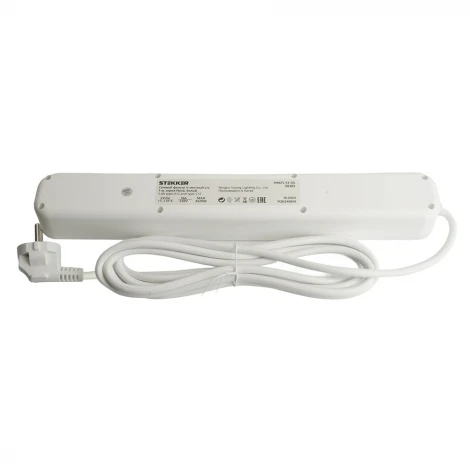 Сетевой фильтр 5-и местный с заземлением 2хUSB Type-A + 2хUSB Type-С 3 метра (белый) Stekker Nova 50103