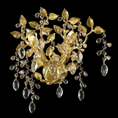 Бра Crystal Lux EDEN AP2 GOLD (220V, подвески, листья, ветки)