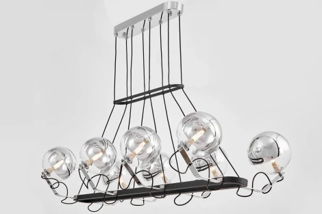 Подвесная люстра Lumina Deco Marseo LDP 9110-8-PR BK+CHR (220V, на проводе, шарики)