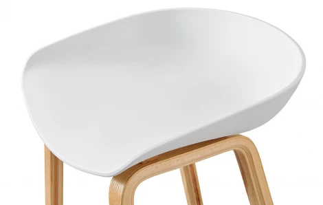 Стул барный BY003 белый бук/матовый черный металл