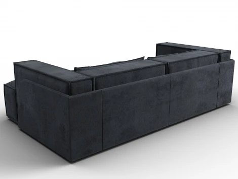 Диван угловой Лига-061 угол правый (ДСП,Брус,Фанера,Велюр/Темно-серый) Лига Диванов 131153