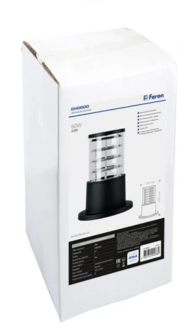 Наземный светильник Feron Сан-Франциско DH0800 41915 E27 черный (220V, круглые, IP54)