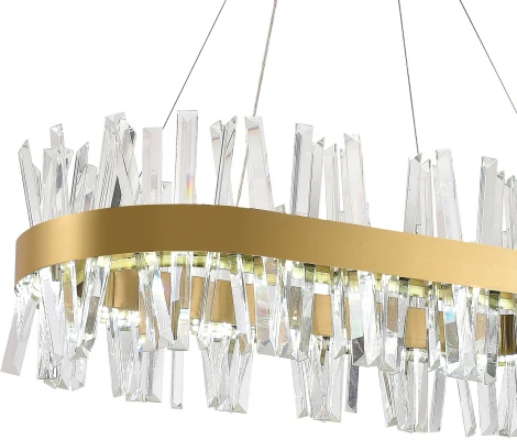 Подвесная люстра с таймером Natali Kovaltseva Smart Нимбы LED LAMPS 81250 (220V, хрусталь, пульт управления, управление смартфоном, на тросе)