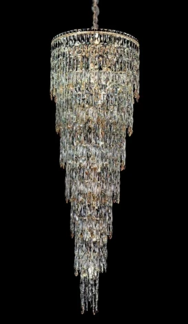 Подвесная люстра каскадная Fluorite The Empress FL1061-32P (220V, хрусталь, на цепи)