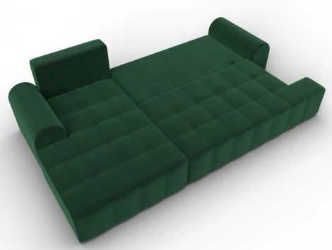 Диван угловой Лига-080 угол левый (ДСП/Пластик/Велюр/Зеленый) Лига Диванов 134747L
