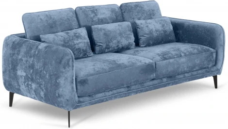 Диван Amsterdam трехместный ОГОГО (арт.786600), (Велюр,Ткань/Голубой)