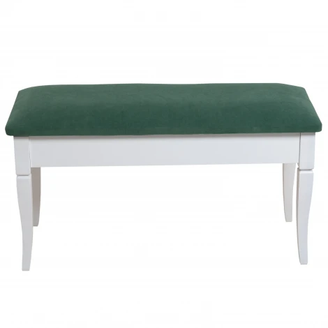 Банкетка Вивальди М с ящиком белый, ткань зеленый Mebelik 009391