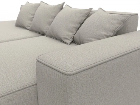 Диван угловой Лига-065 угол правый (ДСП/Пластик/Рогожка/Бежевый) Лига Диванов 129797