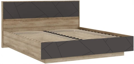 Двуспальная кровать Woodville Диамо КР 02 180х200 софт графит / дуб каньон 546001