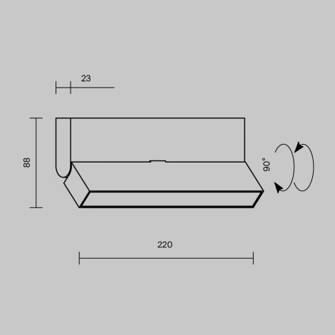Потолочный линейный светильник светодиодный Maytoni Basis Rot C133CL-12W3K-B (220V)