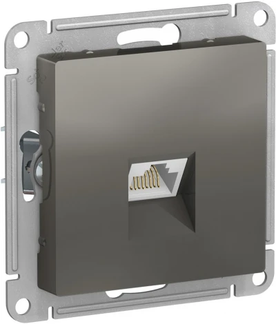 Розетка встраиваемая Ethernet RJ-45 (сталь) Systeme Electric AtlasDesign ATN000983