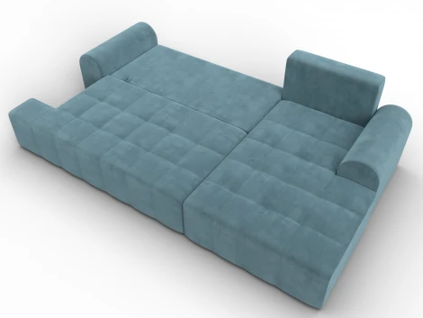 Диван угловой Лига-080 угол правый (ДСП/Пластик/Велюр/Бирюзовый) Лига Диванов 134746