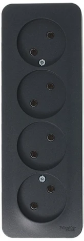 Розетка накладная четверная без заземления (антрацит) Systeme Electric Blanca BLNRA000416