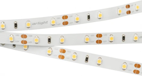 Светодиодная лента RT-A60-8mm 12V Warm2700 CRI98 (4.8 W/m, IP20, 2835, 5m) (Arlight, 4.8 Вт/м, IP20) 021420(2)