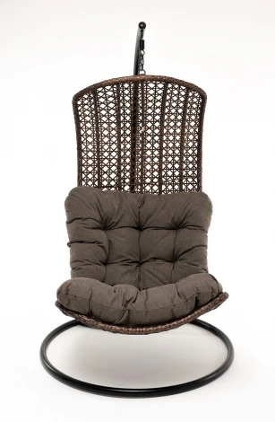 "Виши" подвесное кресло-кокон из искусственного ротанга, цвет коричневый с серо-коричневой подушкой 4SIS арт.УТ-00006750