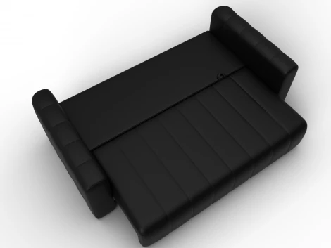 Диван прямой Лига-062 НПБ (ДСП,Фанера,ХДФ/Пластик/Экокожа/Черный) Лига Диванов 130273