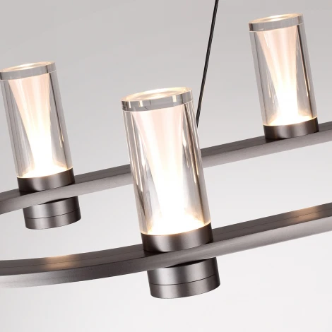 Подвесной светильник Odeon Light Defance 7143/65L черный gun powder/акрил/металл IP20 LED 69W 3830Лм 3000K 180° 220V