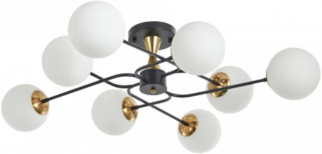 Потолочная люстра на штанге Arte Milano Neapolis-76808 276808/8 BK/GD (220V, шар)