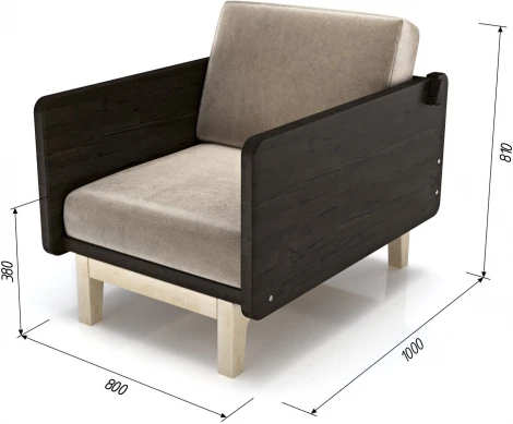 Кресло Arsko Двалин венге велюр бежевый