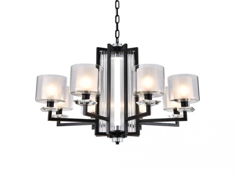 Подвесная люстра Newport Александра 4408+1/C black+gold