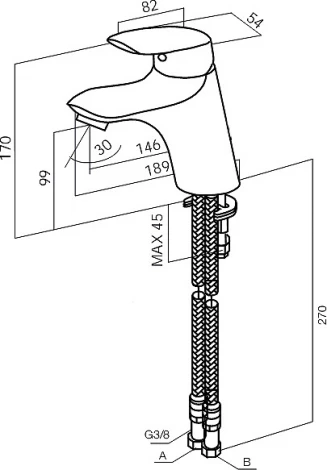 Смеситель Am.Pm Bliss L F5302132 для раковины