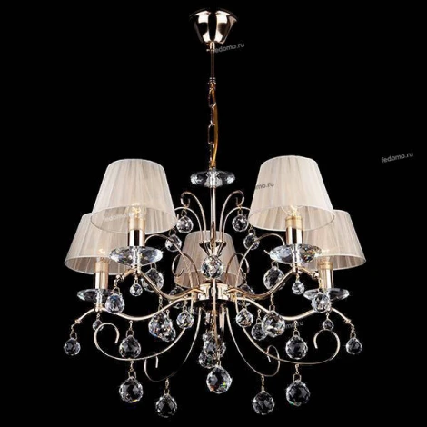 Подвесная люстра Eurosvet Эстель 10058/5 золото/прозрачный хрусталь Strotskis