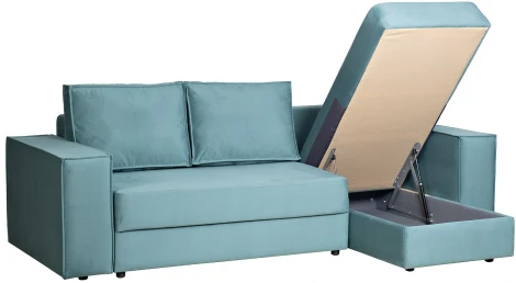 Диван Garda Decor BERGAMO-3MR-1K-БИРЮЗОВЫЙ-Vel43 (Бирюзовый)