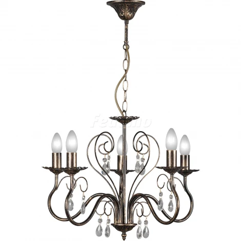 Люстра подвесная Day&Night, 5 ламп, черный с золотом и прозрачным