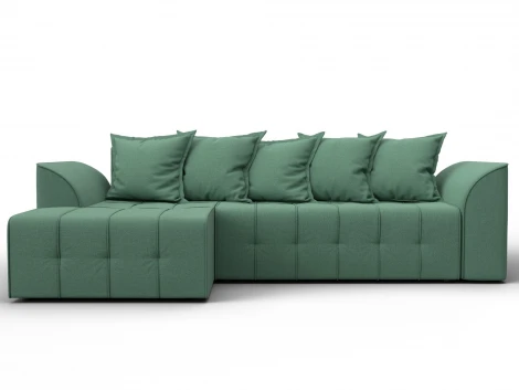 Диван угловой Лига-113 угол левый (ДСП,Рогожка/Зеленый) Лига Диванов 136706L
