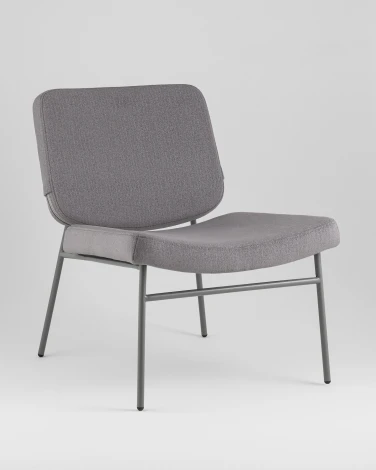 Кресло Stool Group Эбигейл велюр серый, каркас серый УТ000041985