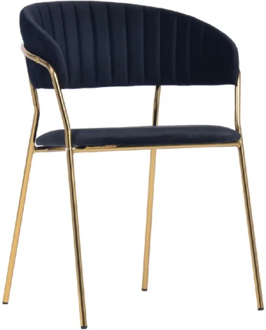 Комплект из 4-х стульев Turin чёрный с золотыми ножками Bradexhome арт.FR 0797K