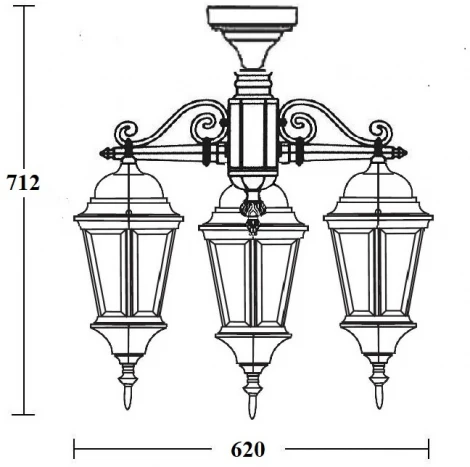 Потолочный светильник уличный Oasis Light ASTORIA 2 91470LA/3 cover Gb (220V, IP44)