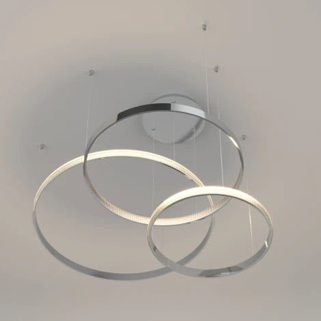 Подвесной светильник светодиодный с пультом, ночным режимом, регулировкой цветовой температуры и яркости Eurosvet Posh 90175/3 хром (220V, на тросе, кольцо)