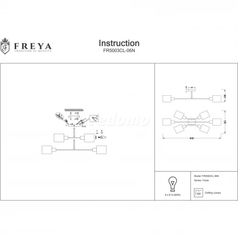 Потолочная люстра Freya Vivian FR5003CL-06N