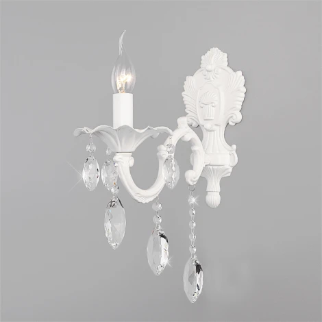 Бра Eurosvet Veletta 10108/1 белый/прозрачный хрусталь Strotskis (220V, хрусталь Strotskis, подвески, свеча)