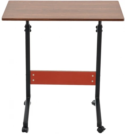 Стол многофункциональный на колесах, 60x40 см, «РОЛЛ», 2 ножки, регул.высота, мдф, металл, тёмн. дерево, черный Bradex Home РОЛЛ TD 0731