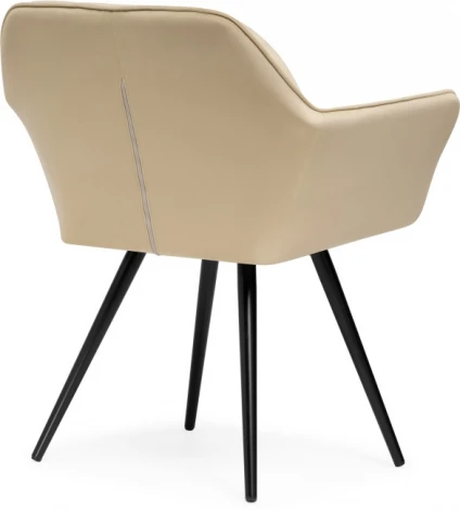 Стул на металлокаркасе Woodville Ямес бежевый / черный глянец