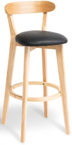 Стул барный Elevate Zenith Hesby Экокожа/Черный арт.HSBI_B016_wooden