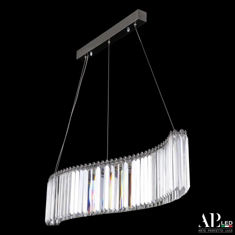 Подвесная люстра светодиодная APL LED Sicilia SH12.100.A.Ni.4000 (220V, хрусталь, на тросе)
