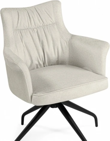 Стул на металлокаркасе Woodville Kaser 360 крутящийся ivory / black арт.15842