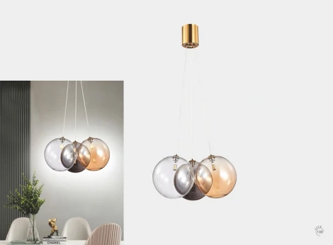 Подвесной светильник iLamp Drop 8110P/3 BR-MLT (220V, на проводе, шарики)