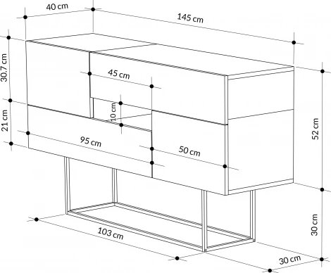 Комод EROS CONSOLE (ЛДСП) LEVE