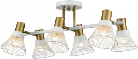 Потолочная люстра на штанге Lumion Anriya 8045/6C белый, латунь/белый металл/металл Е14 6*40W 220V