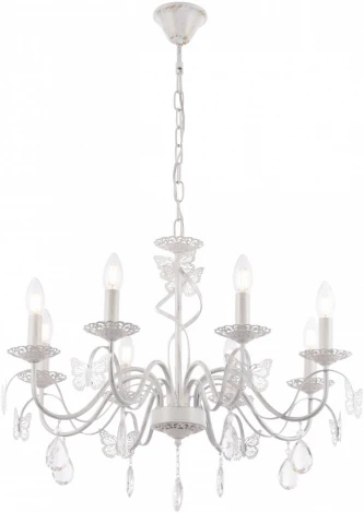 Подвесная люстра Arte Milano AM346179 346179/8 WT+SL (220V, подвески, на цепи, подсвечник, свеча)