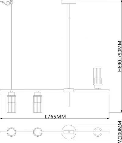 Потолочная люстра на штанге Escada Reverse 2100/3P E14*40W Black (220V)